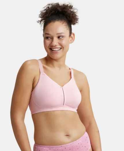 Non Padded Wirefree  Super Combed Cotton Elastane Stretch Full Coverage Minimizer Bra