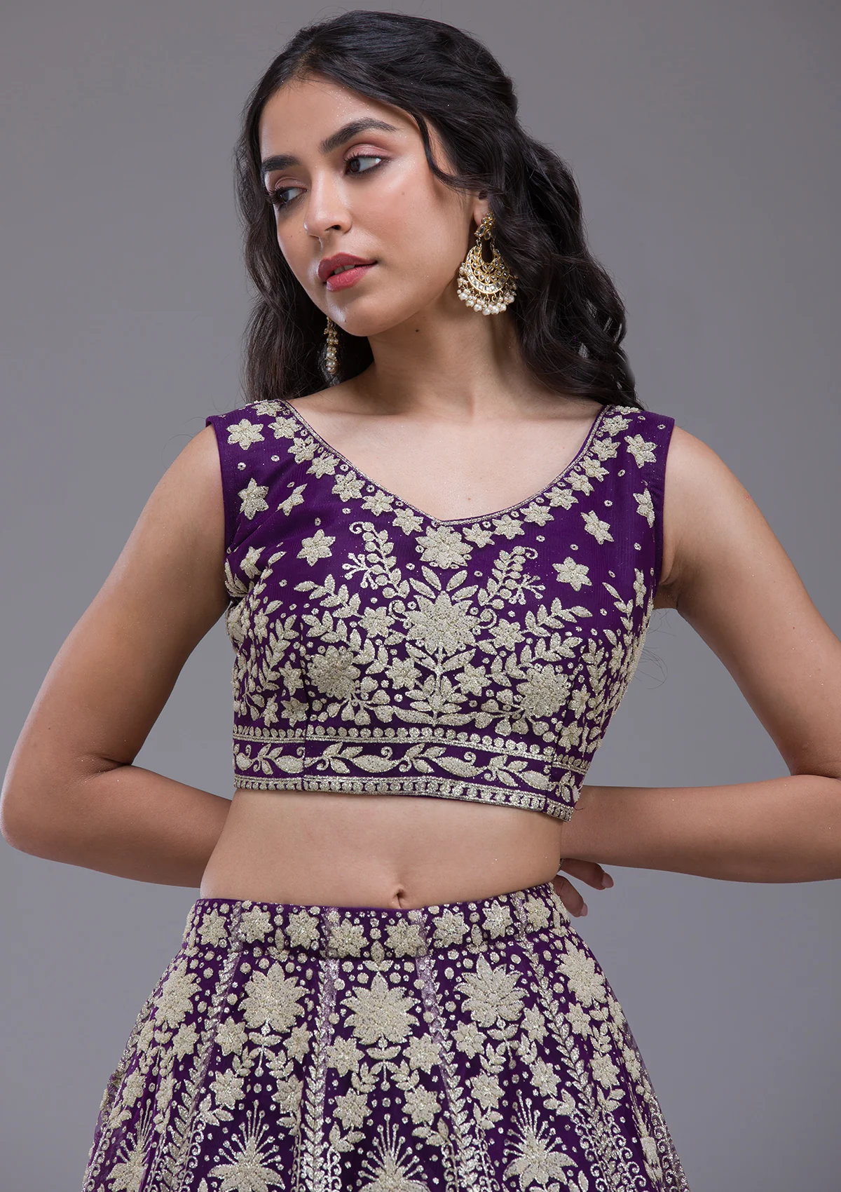Threadwork Net Readymade Lehenga - Image 3